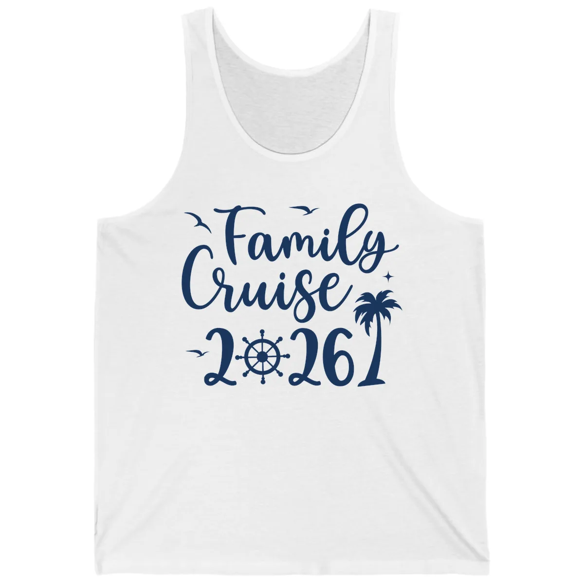 Family Cruise 2026 Vacation Apparel Tank in White
