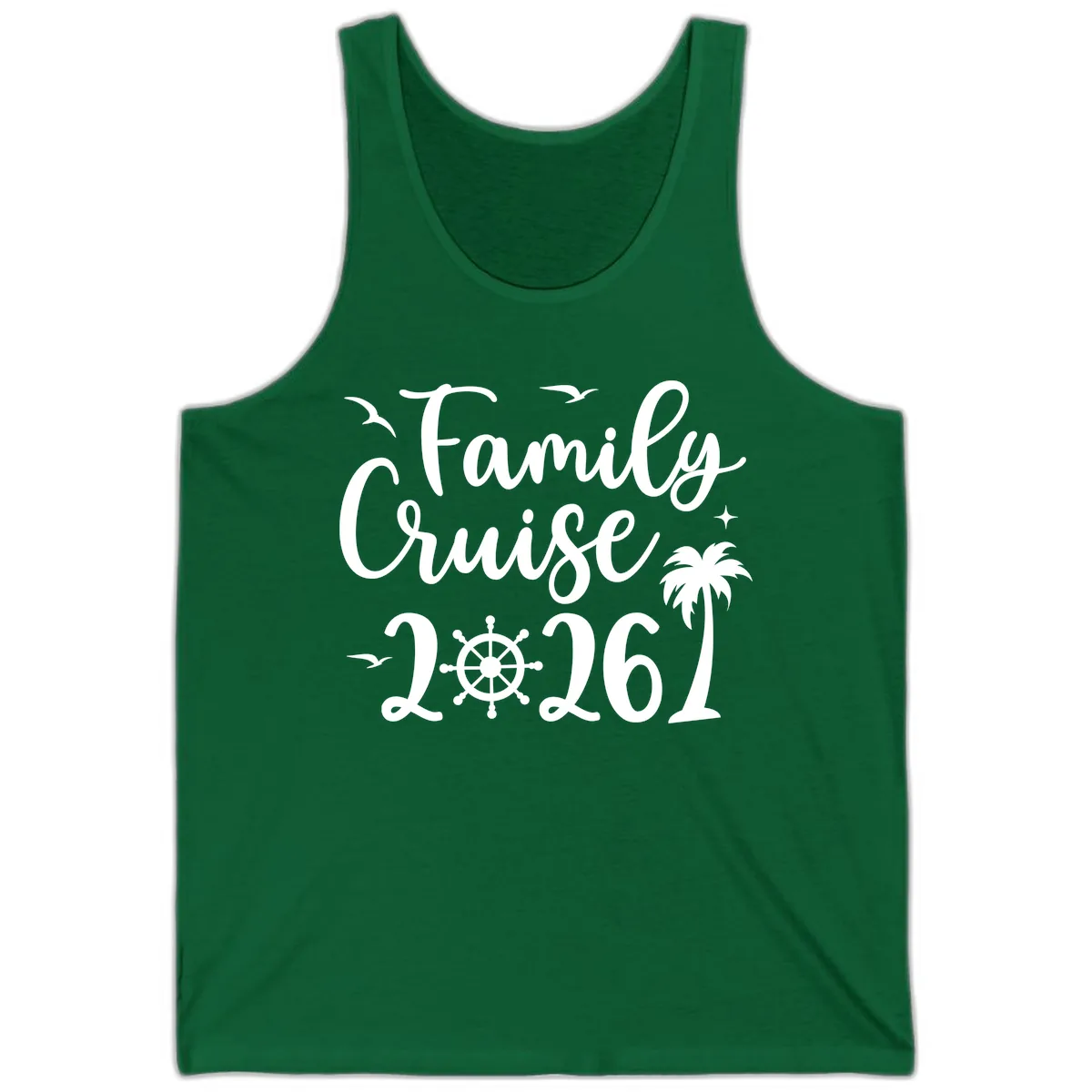 Family Cruise 2026 Vacation Apparel Tank in Kelly