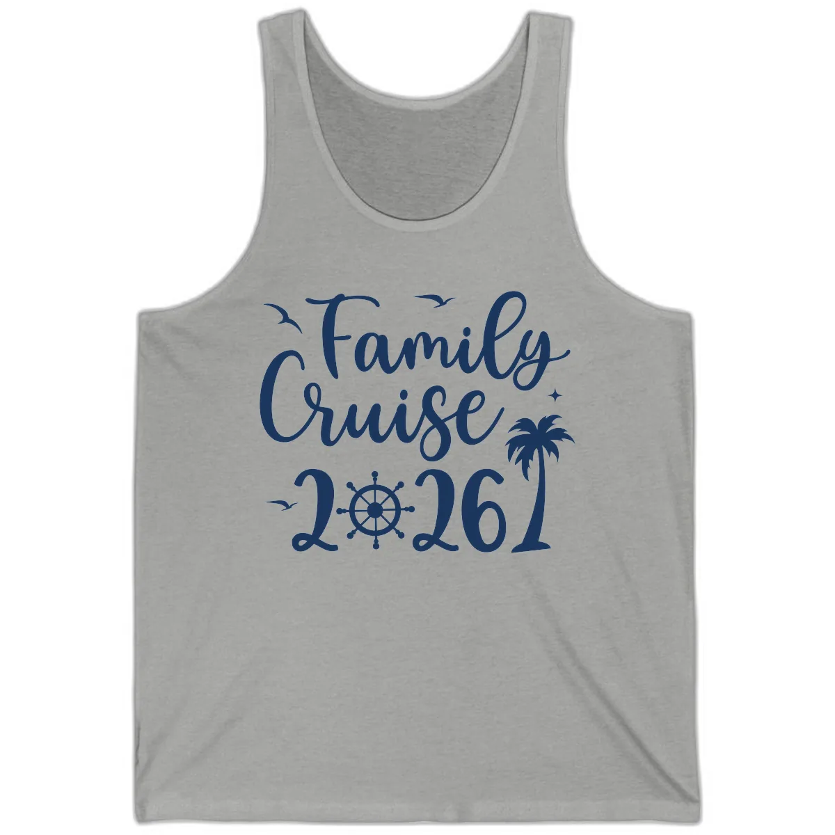 Family Cruise 2026 Vacation Apparel Tank in Athletic Heather