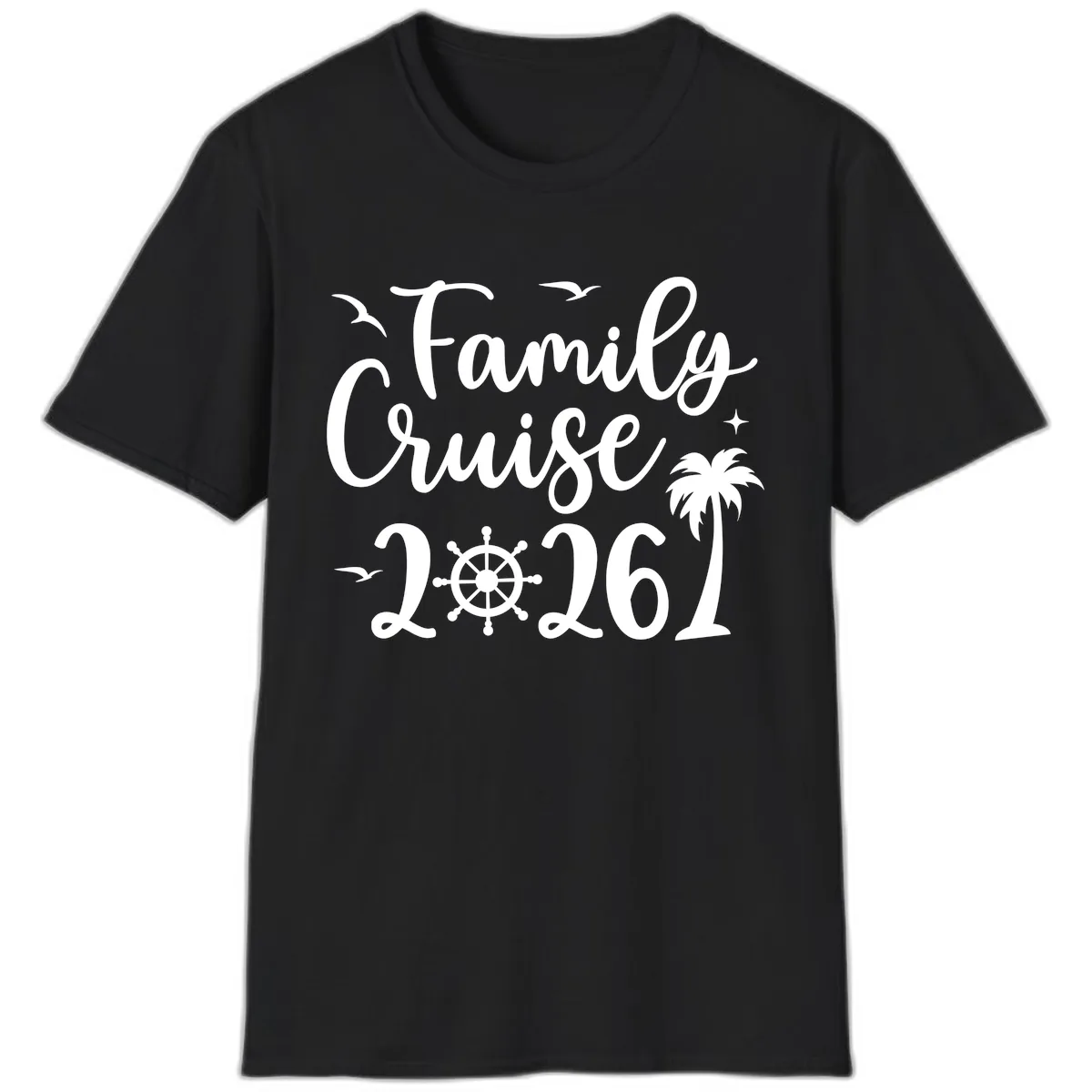 Family Cruise 2026 Vacation Apparel T-Shirt in Black