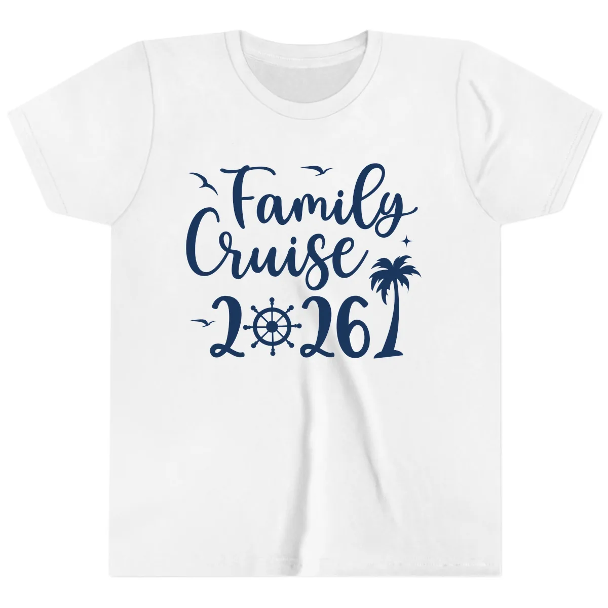 Family Cruise 2026 Vacation Apparel Youth T-Shirt in White