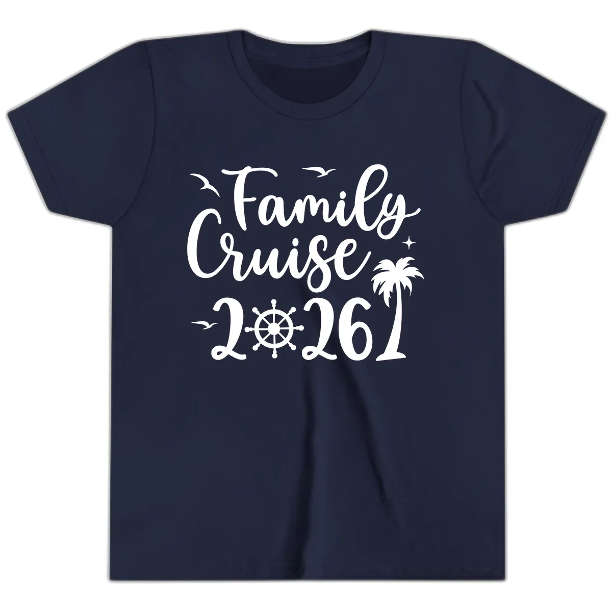 Family Cruise 2026 Vacation Apparel Youth T-Shirt in Navy