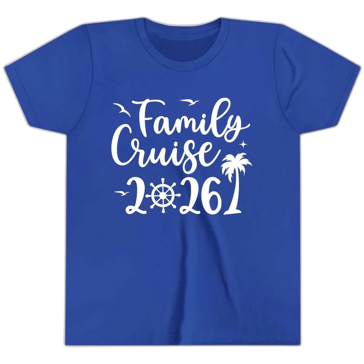Family Cruise 2026 Vacation Apparel Youth T-Shirt in True Royal