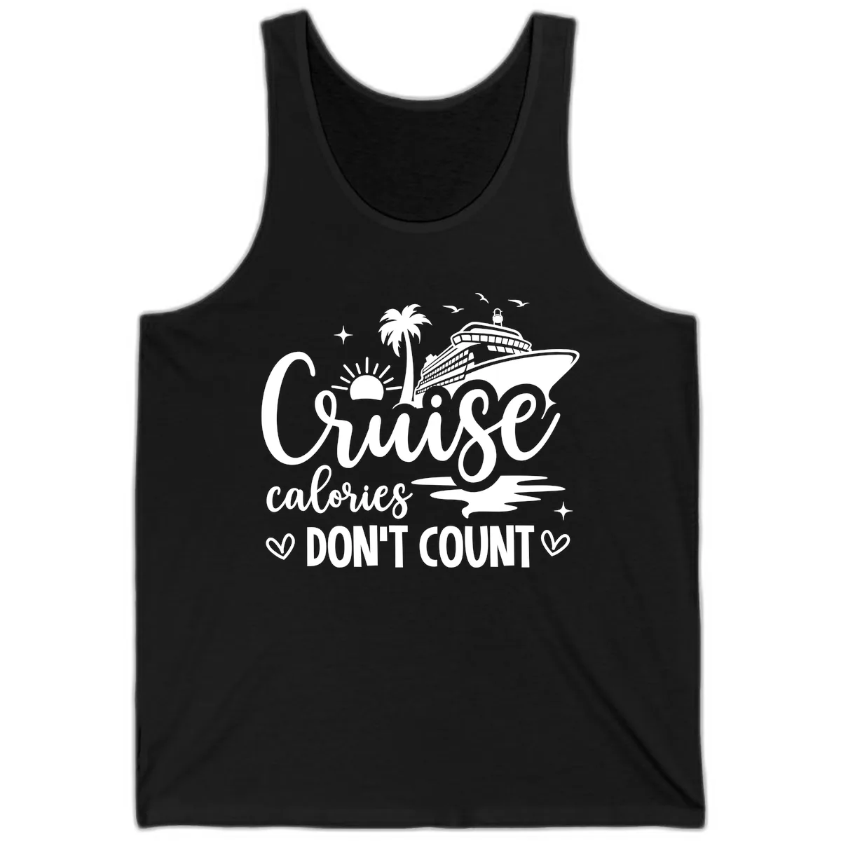Cruise Calories Don't Count Tropical Fun Tank in Black