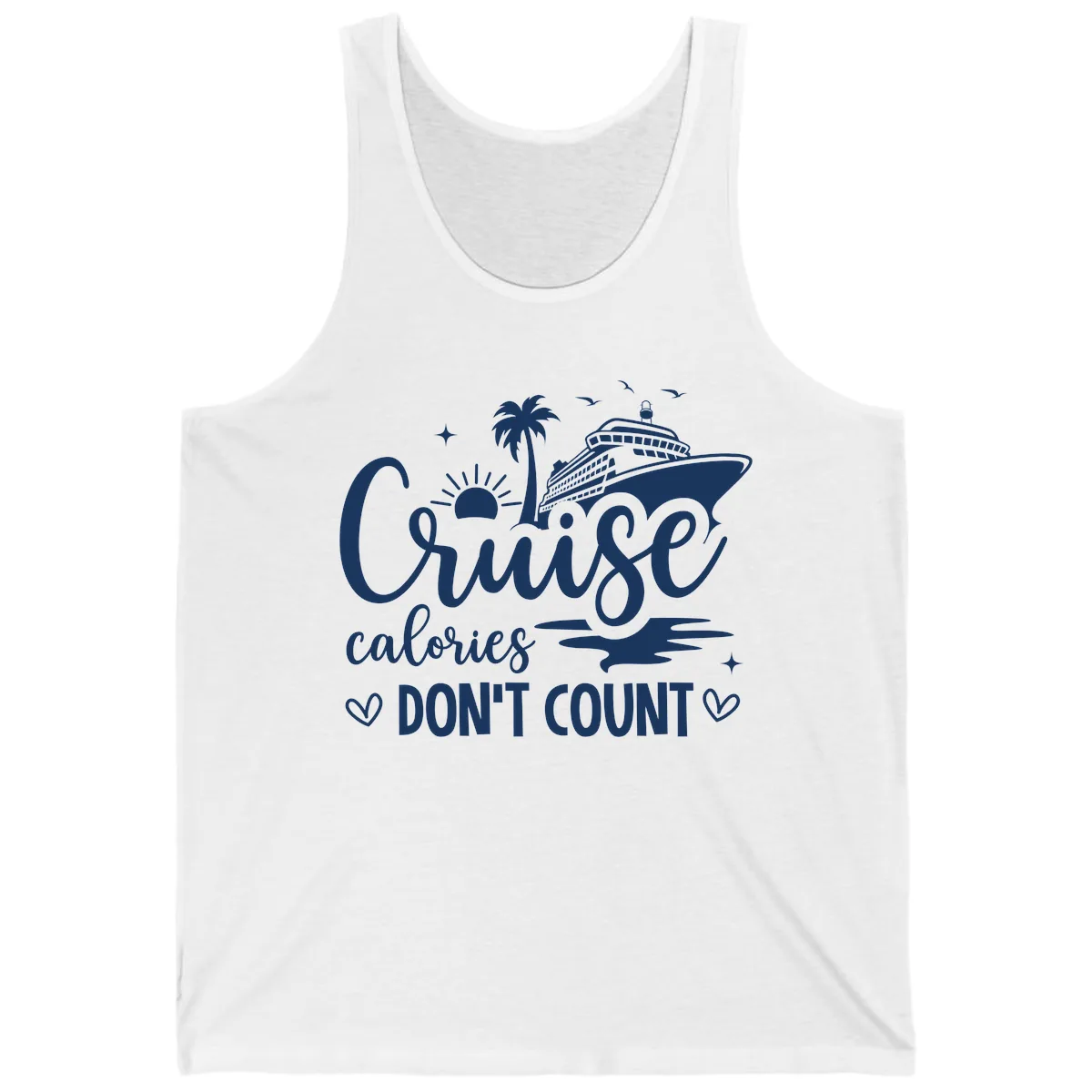 Cruise Calories Don't Count Tropical Fun Tank in White