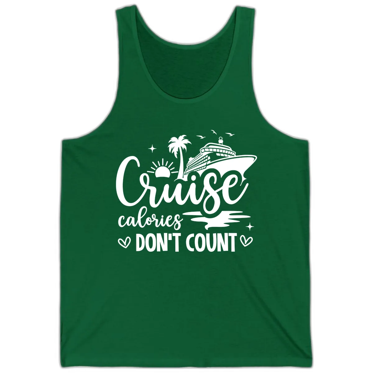 Cruise Calories Don't Count Tropical Fun Tank in Kelly