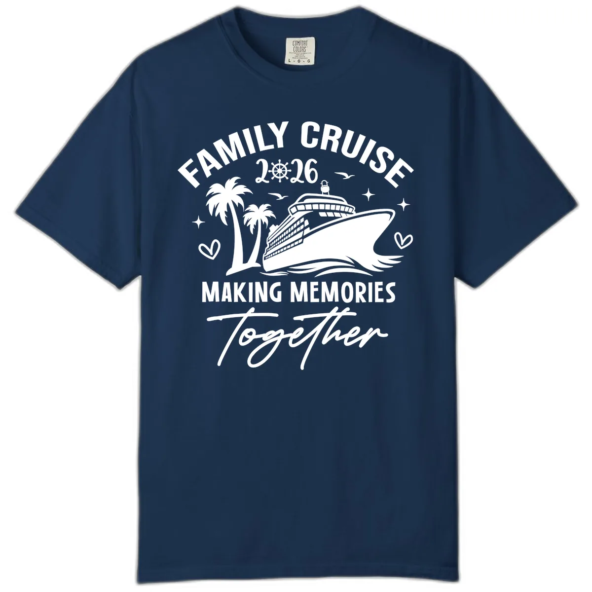 Family Cruise 2026 Making Memories Together Comfort Color in Navy
