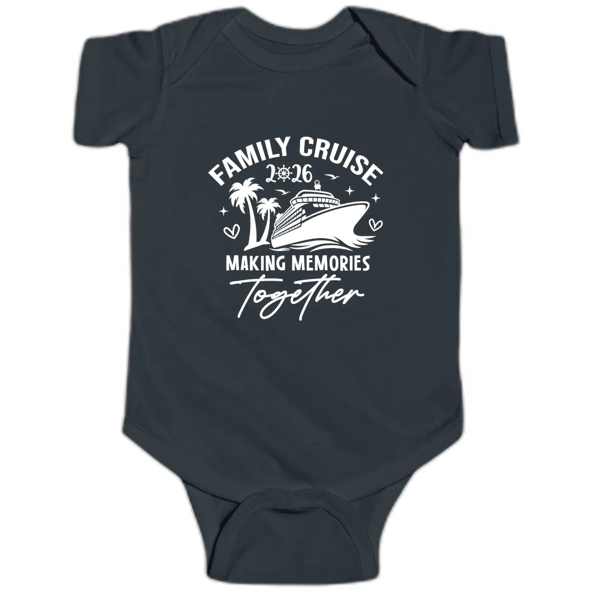 Family Cruise 2026 Making Memories Together Baby Onesie in Black