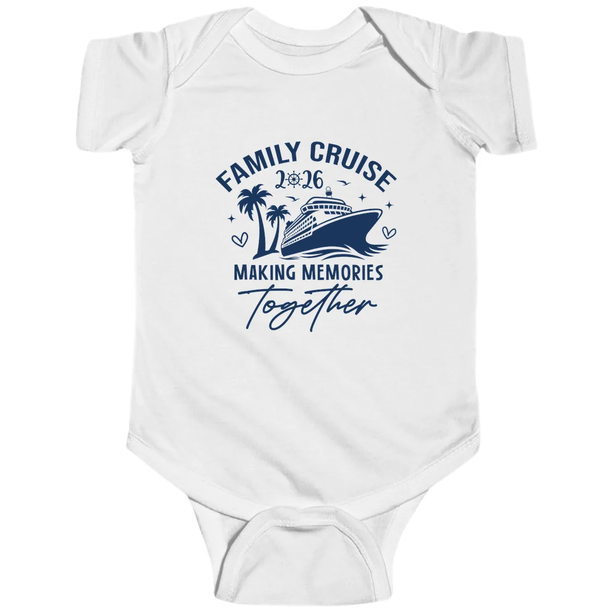 Family Cruise 2026 Making Memories Together Baby Onesie in White
