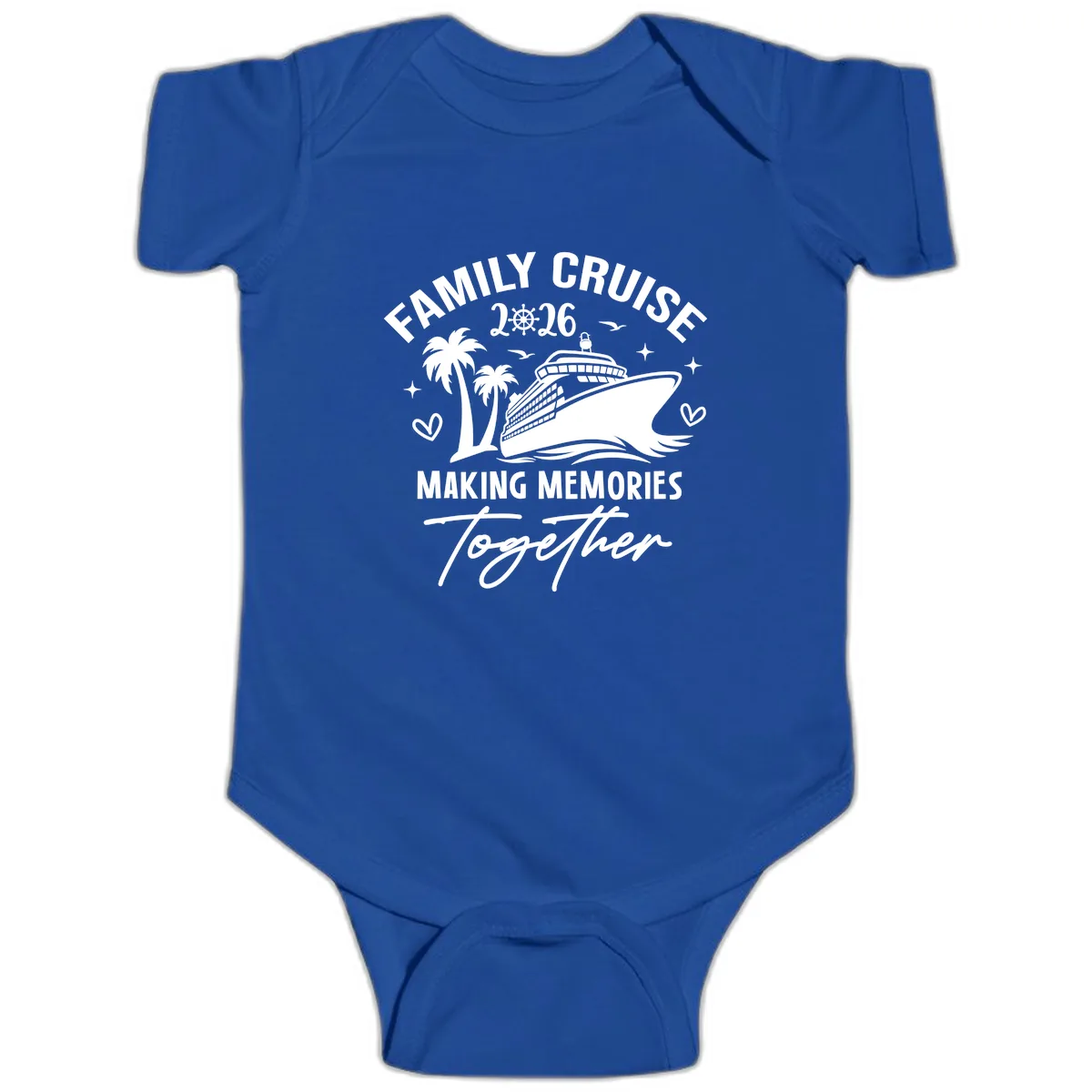 Family Cruise 2026 Making Memories Together Baby Onesie in Royal