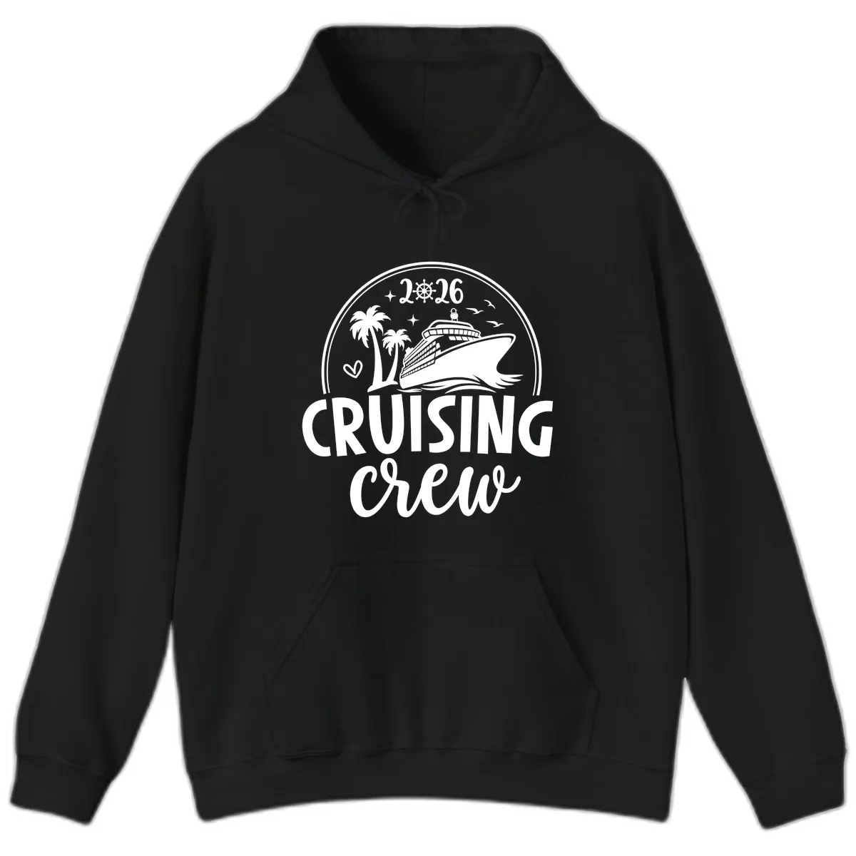 Cruising Crew 2026 Family Vacation Design Hoodie in Black