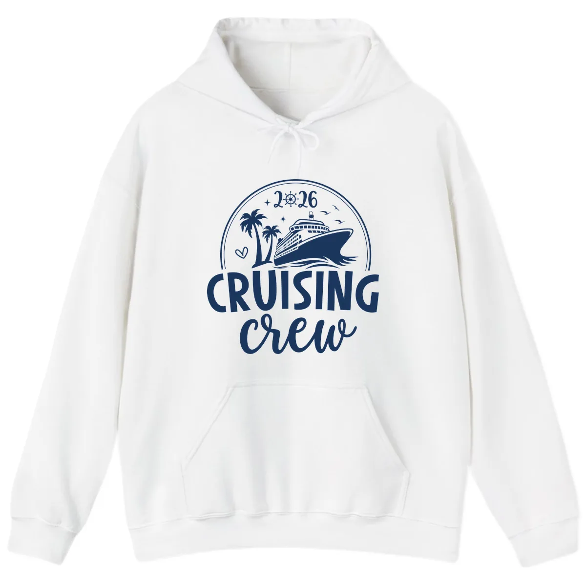 Cruising Crew 2026 Family Vacation Design Hoodie in White