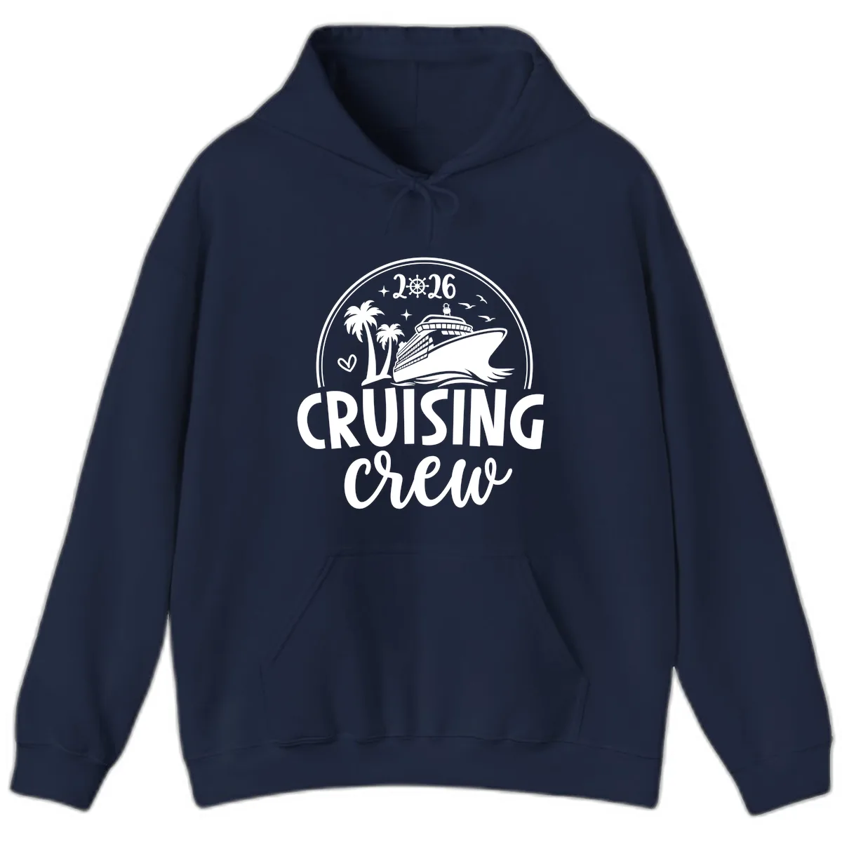 Cruising Crew 2026 Family Vacation Design Hoodie in Navy