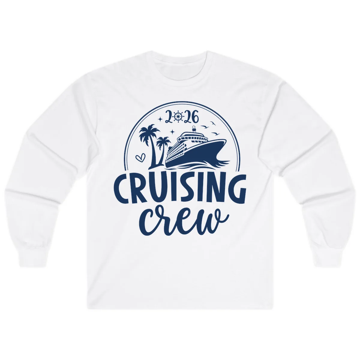 Cruising Crew 2026 Family Vacation Design Long Sleeve in White