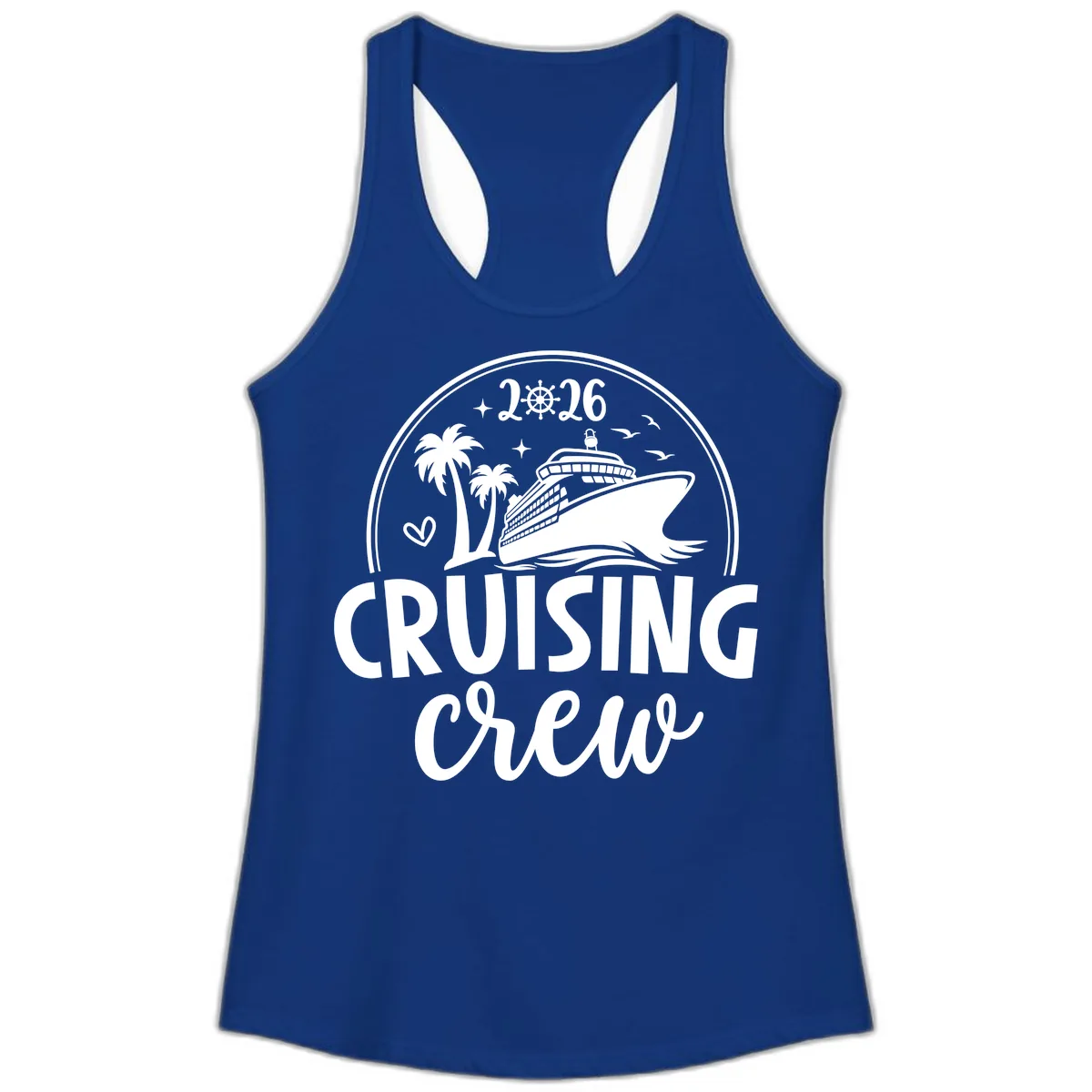 Cruising Crew 2026 Family Vacation Design Ladies Tank in Solid Royal