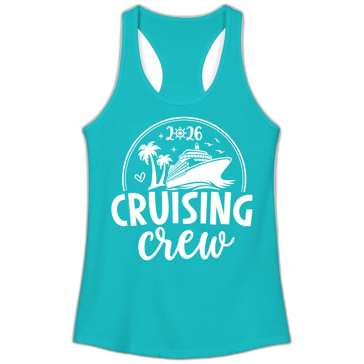 Cruising Crew 2026 Family Vacation Design Ladies Tank in Tahiti Blue