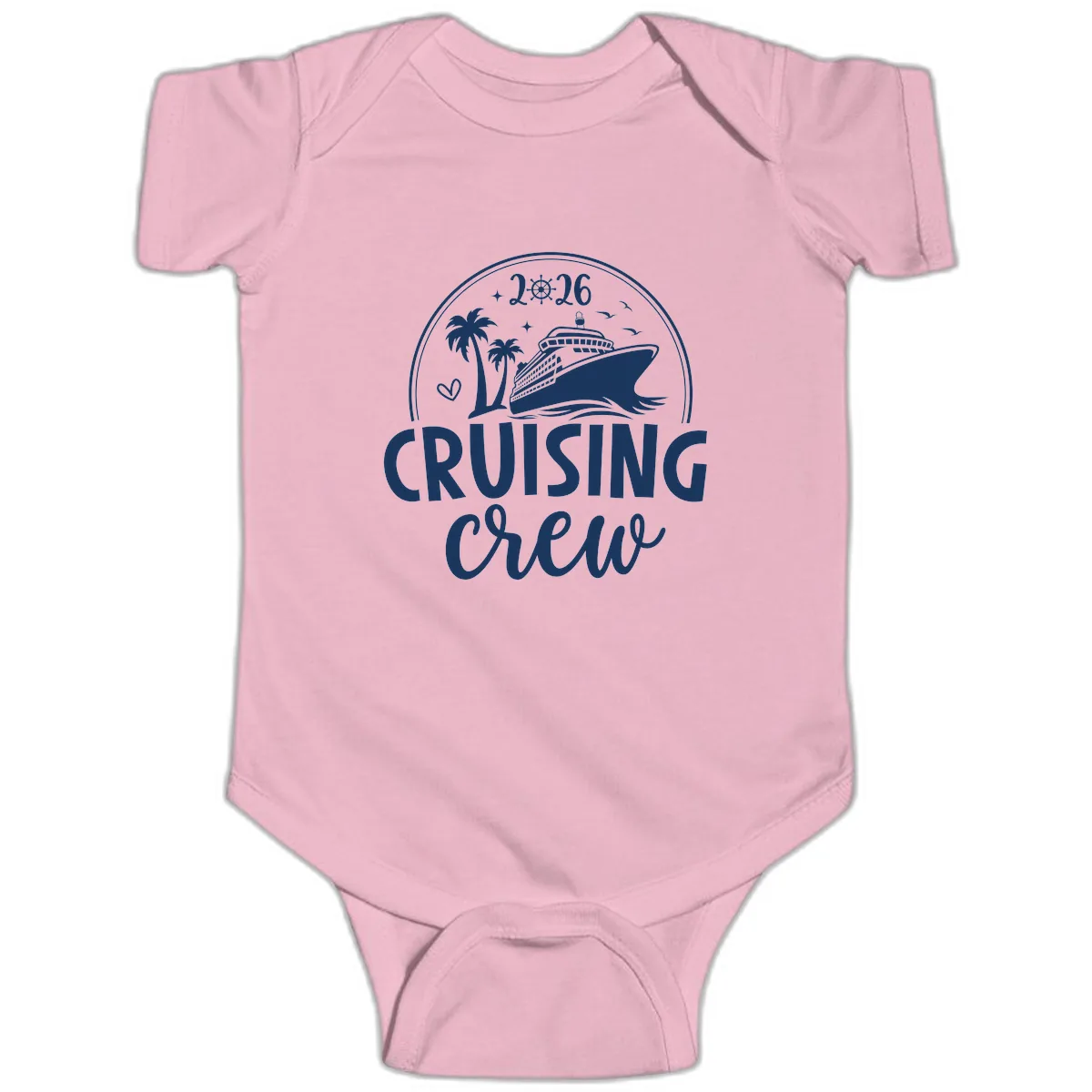 Cruising Crew 2026 Family Vacation Design Baby Onesie in Pink