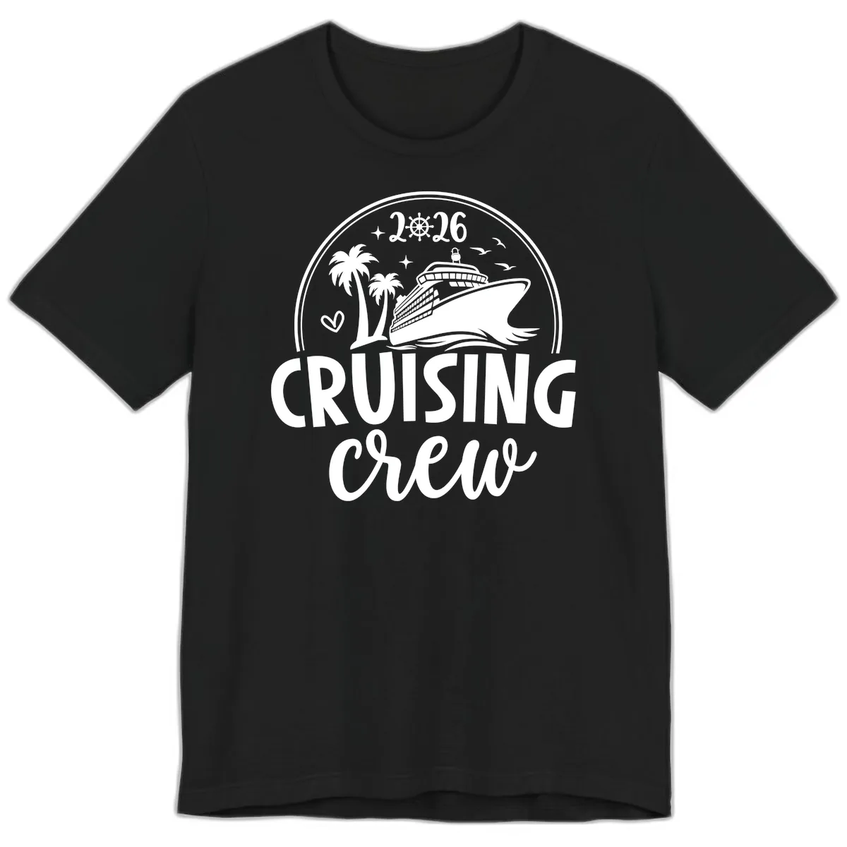 Cruising Crew 2026 Family Vacation Design Premium T-Shirt in Black