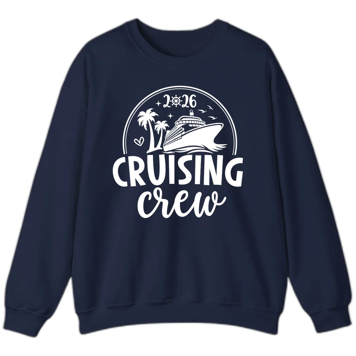 Cruising Crew 2026 Family Vacation Design Sweatshirt in Navy