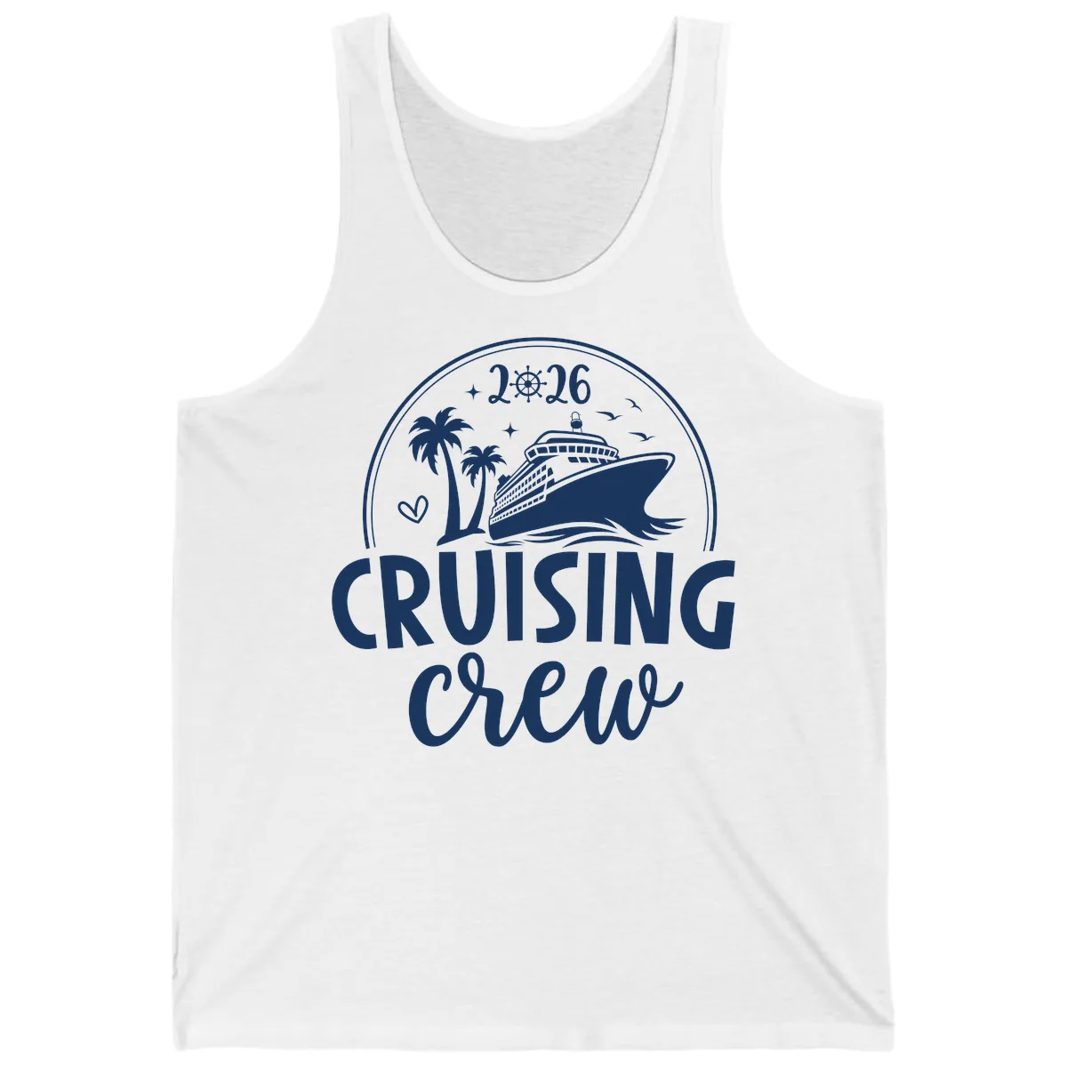 Cruising Crew 2026 Family Vacation Design Tank in White