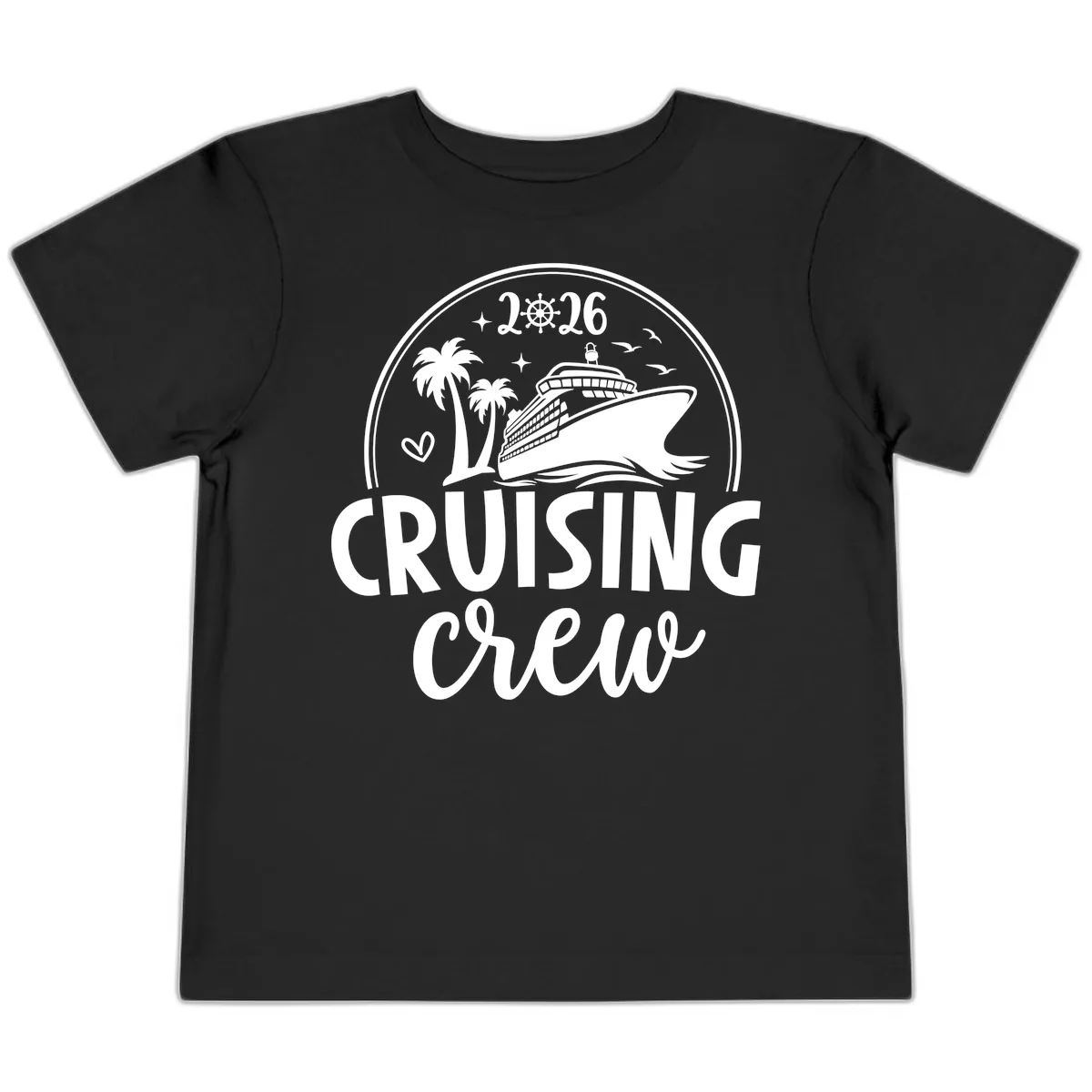 Cruising Crew 2026 Family Vacation Design Toddler T-Shirt in Black