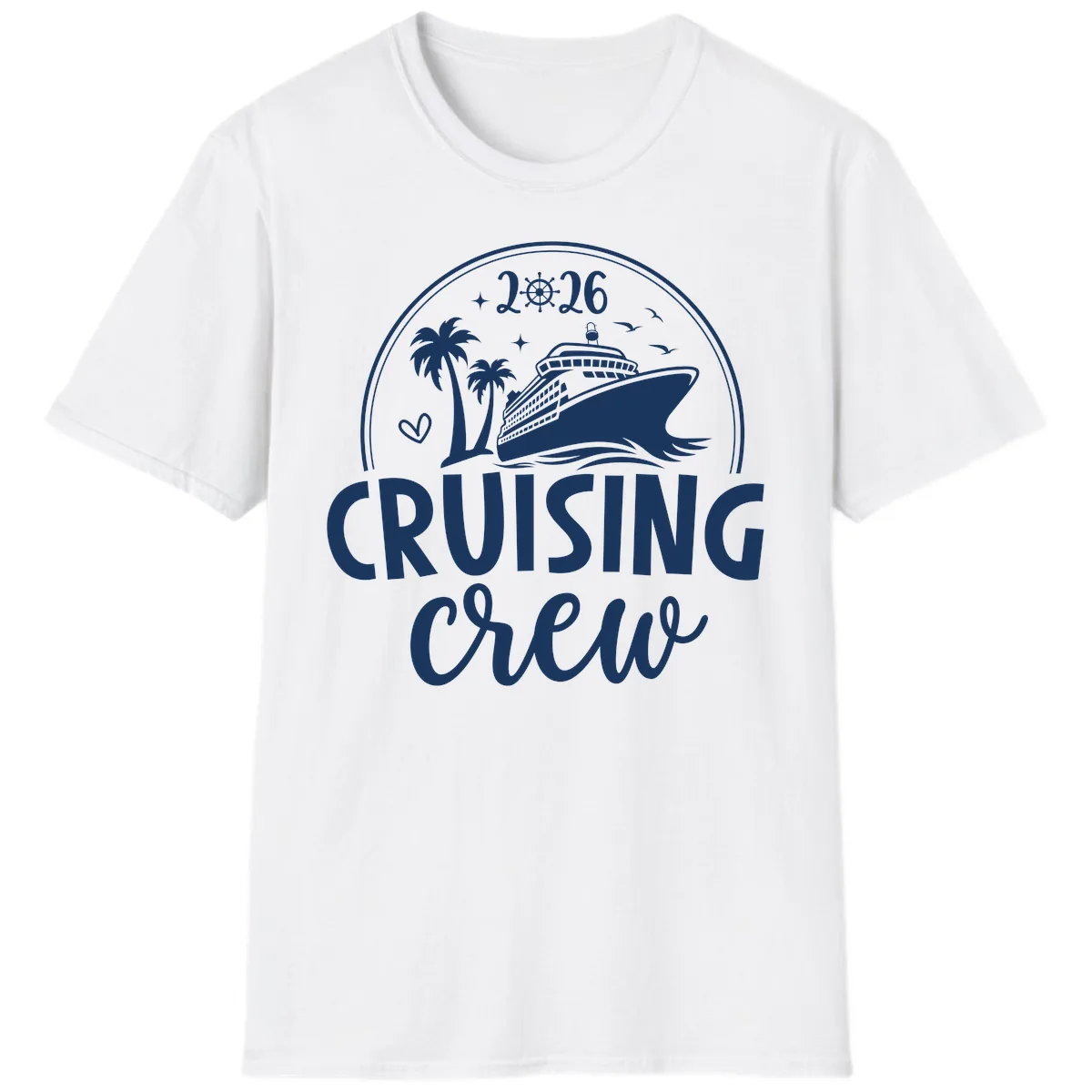 Cruising Crew 2026 Family Vacation Design T-Shirt in White