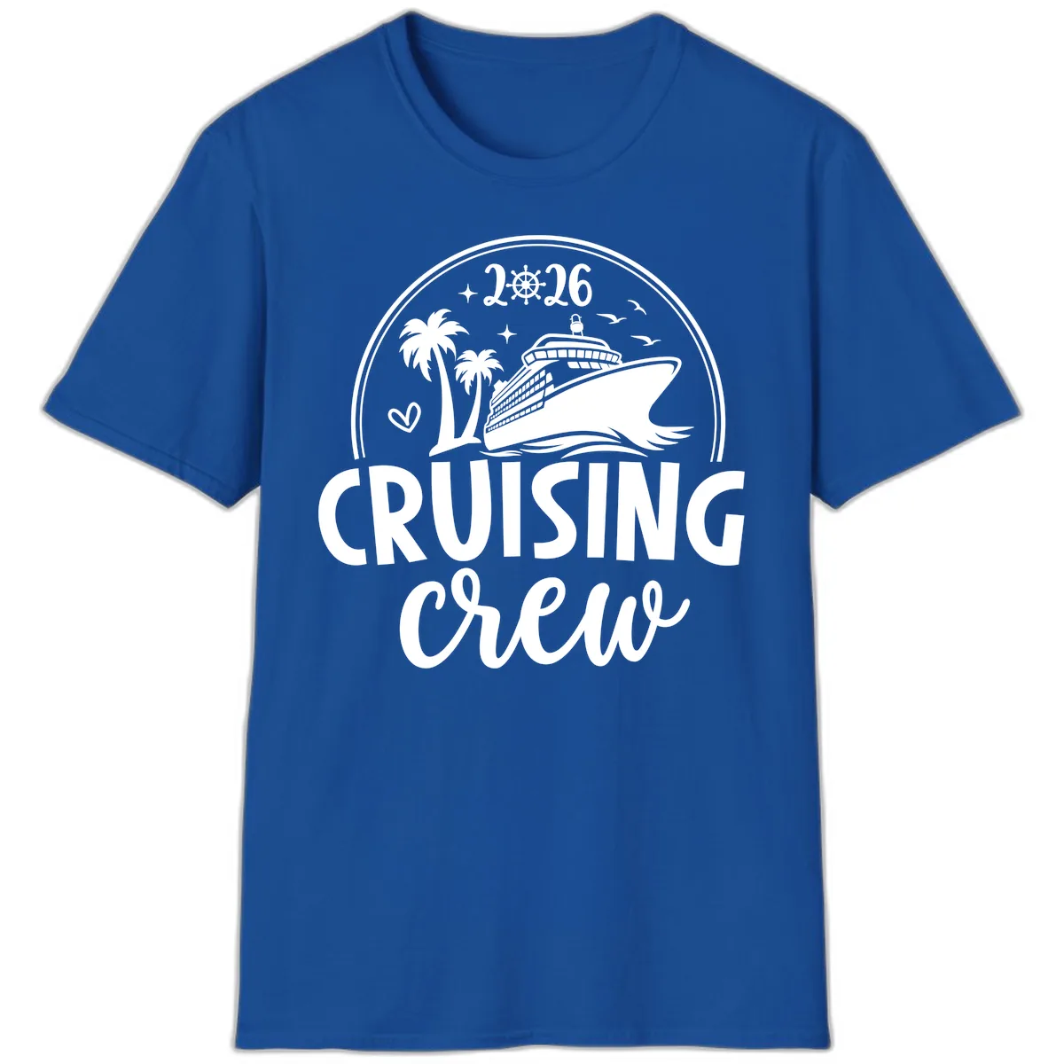 Cruising Crew 2026 Family Vacation Design T-Shirt in Royal