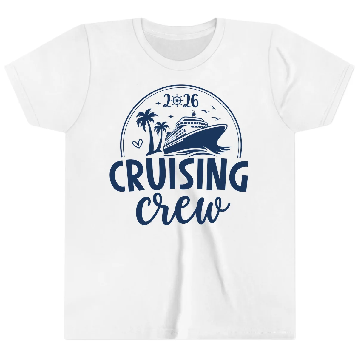 Cruising Crew 2026 Family Vacation Design Youth T-Shirt in White