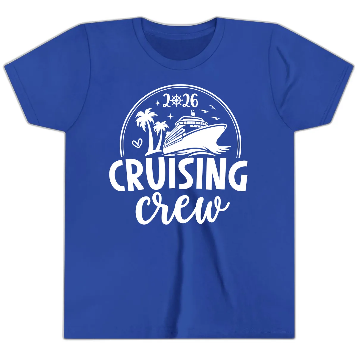Cruising Crew 2026 Family Vacation Design Youth T-Shirt in True Royal