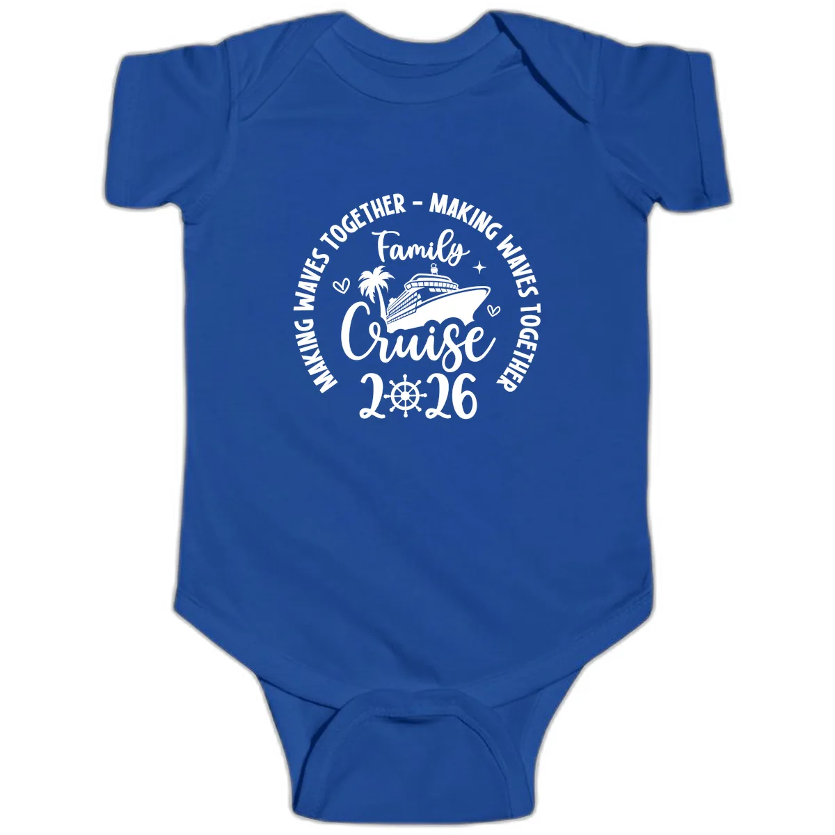 Family Cruise Making Waves Together 2026 Baby Onesie in Royal