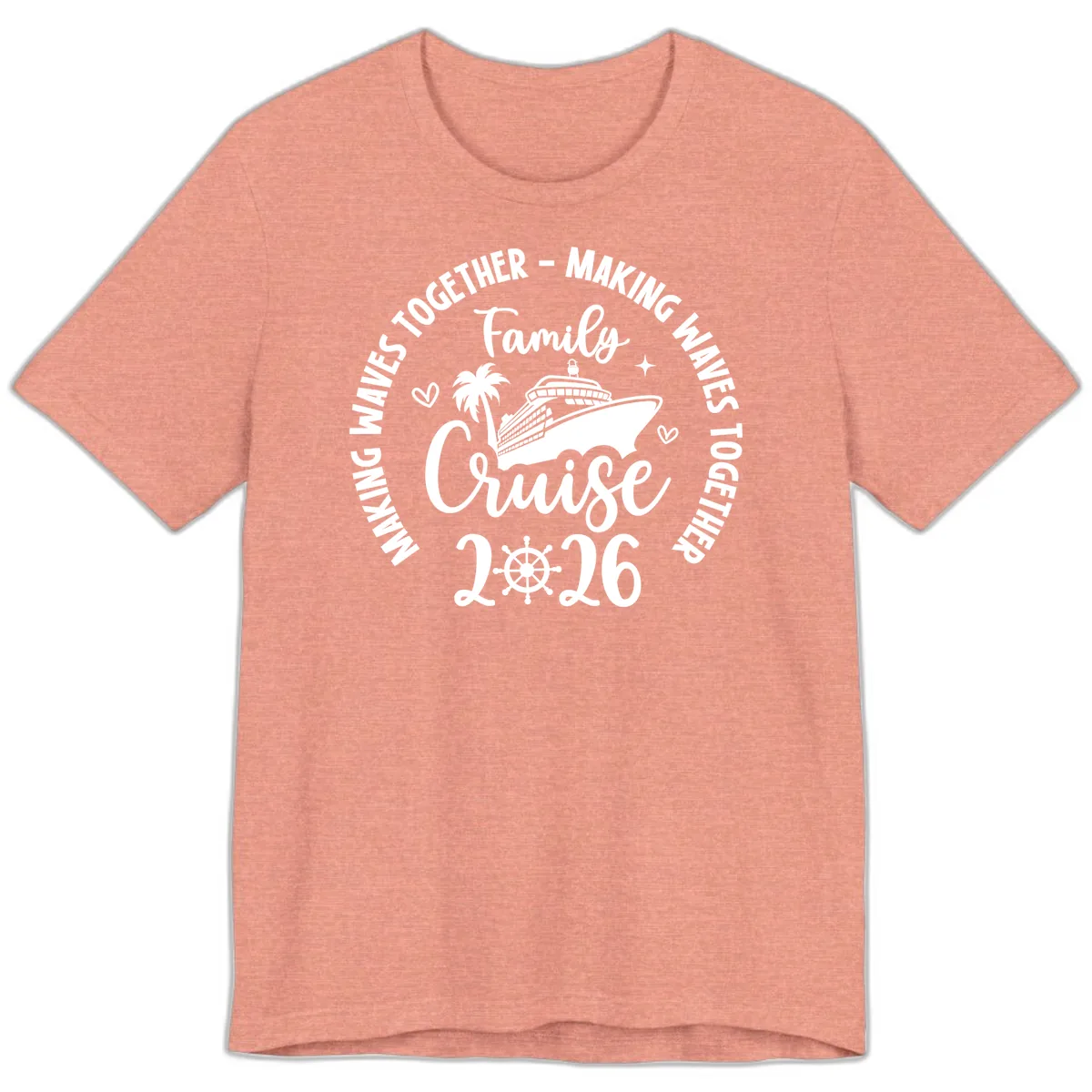 Family Cruise Making Waves Together 2026 Premium T-Shirt in Heather Sunset