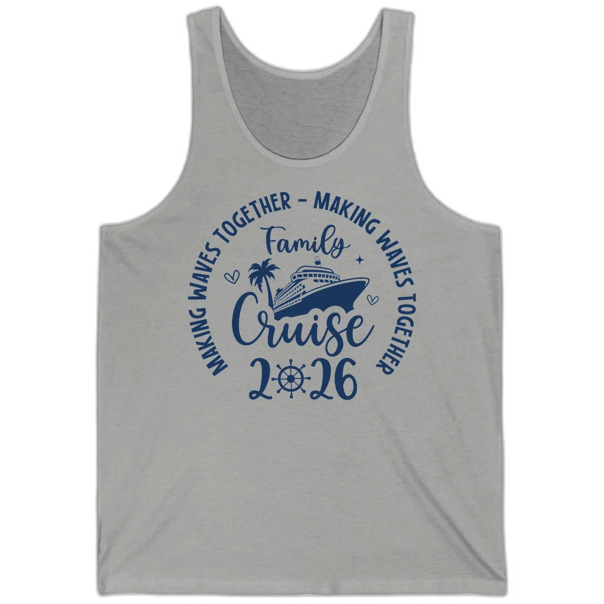 Family Cruise Making Waves Together 2026 Tank in Athletic Heather