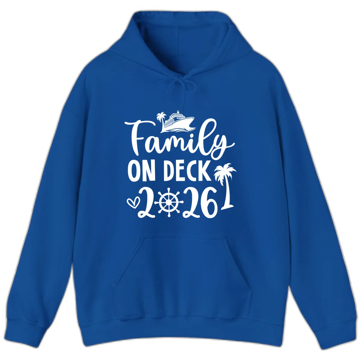 Family On Deck 2026 Cruise Vacation Hoodie in Royal