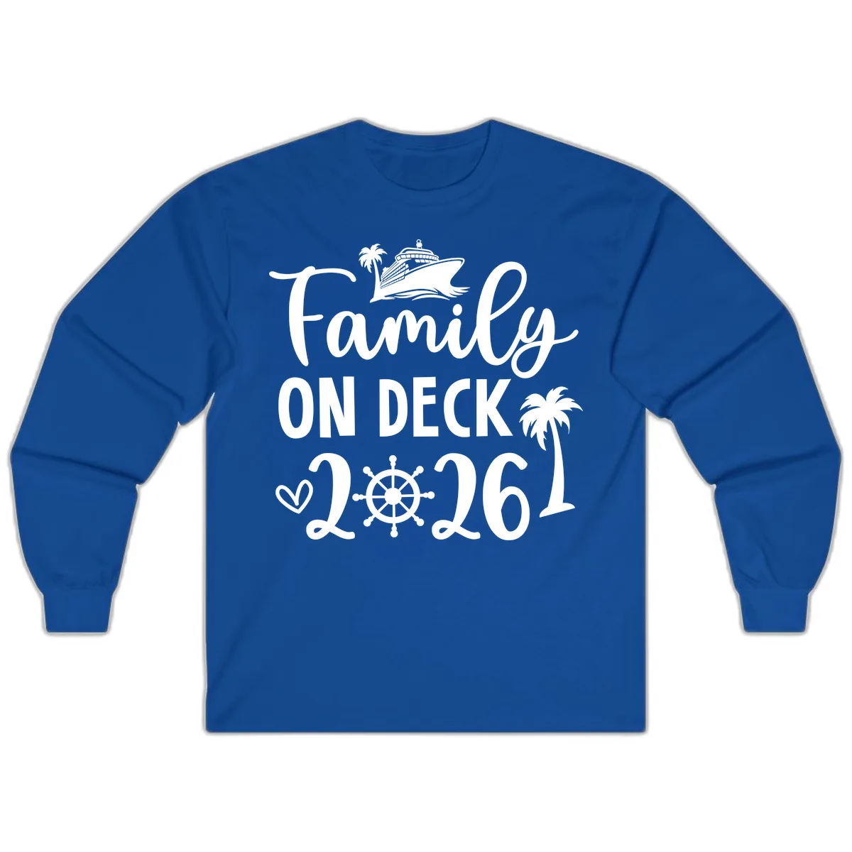 Family On Deck 2026 Cruise Vacation Long Sleeve in Royal