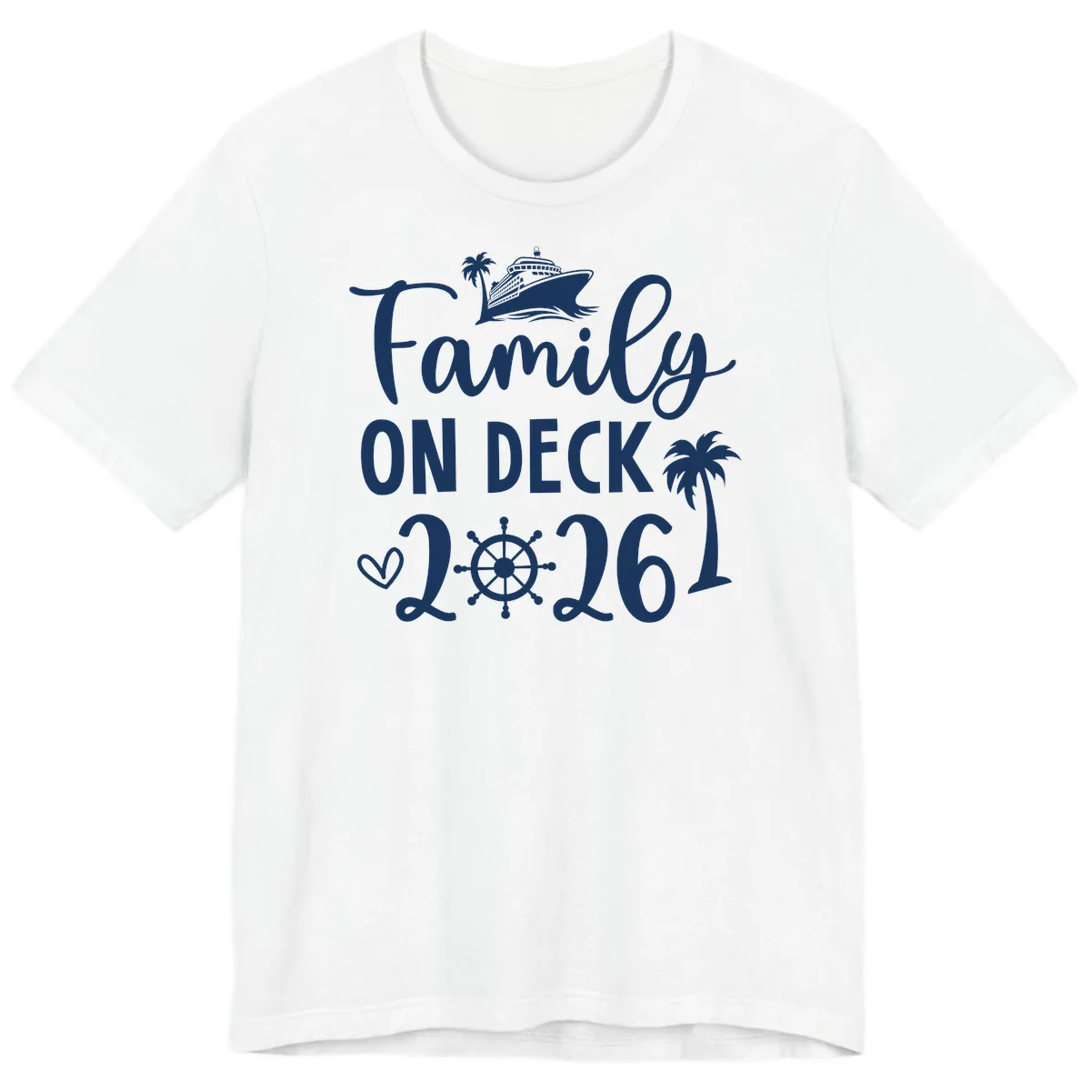 Family On Deck 2026 Cruise Vacation Premium T-Shirt in White