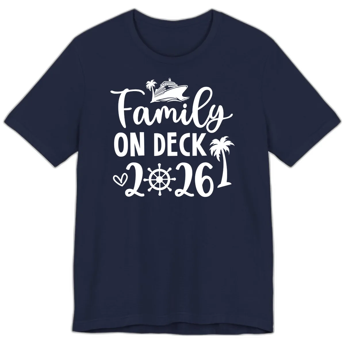 Family On Deck 2026 Cruise Vacation Premium T-Shirt in Navy
