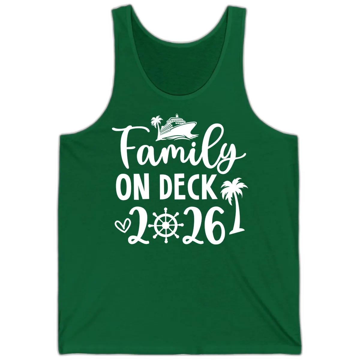 Family On Deck 2026 Cruise Vacation Tank in Kelly
