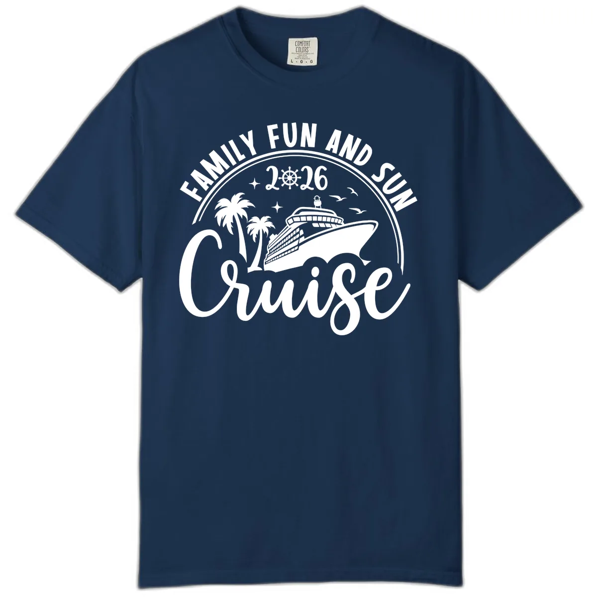 Family Fun and Sun Cruise 2026 Vacation Comfort Color in Navy