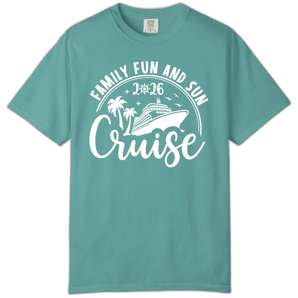 Family Fun and Sun Cruise 2026 Vacation Comfort Color in Seafoam