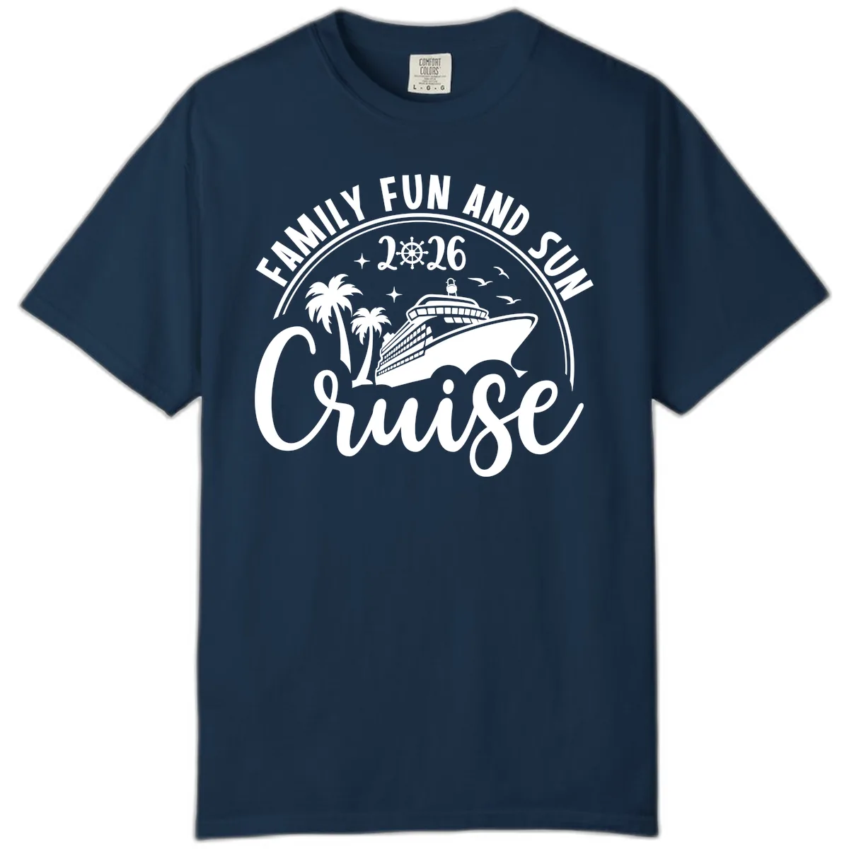 Family Fun and Sun Cruise 2026 Vacation Comfort Color in True Navy
