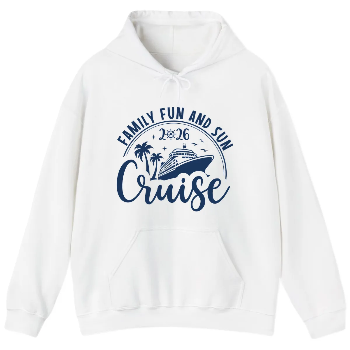 Family Fun and Sun Cruise 2026 Vacation Hoodie in White