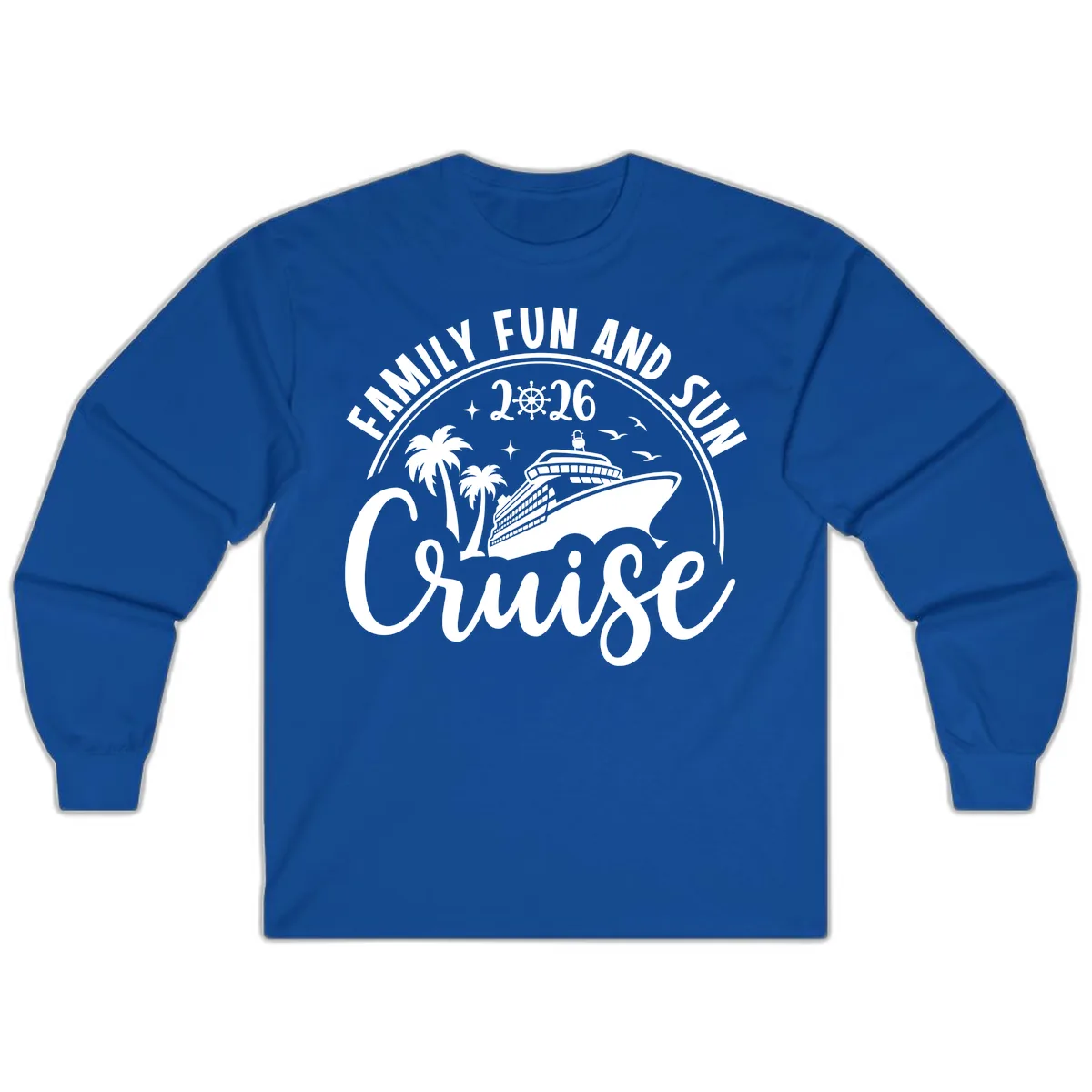 Family Fun and Sun Cruise 2026 Vacation Long Sleeve in Royal