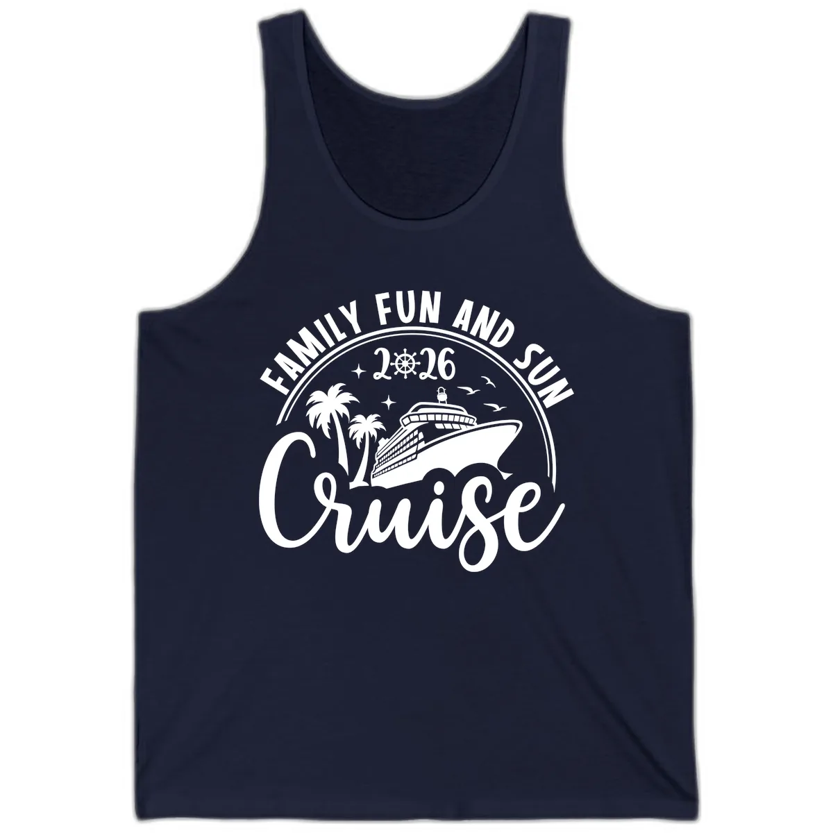 Family Fun and Sun Cruise 2026 Vacation Tank in Navy