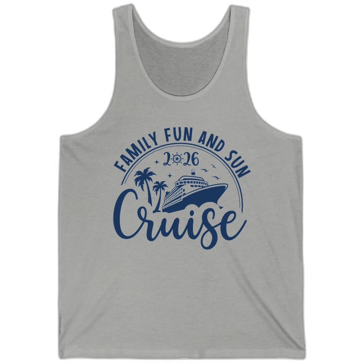 Family Fun and Sun Cruise 2026 Vacation Tank in Athletic Heather