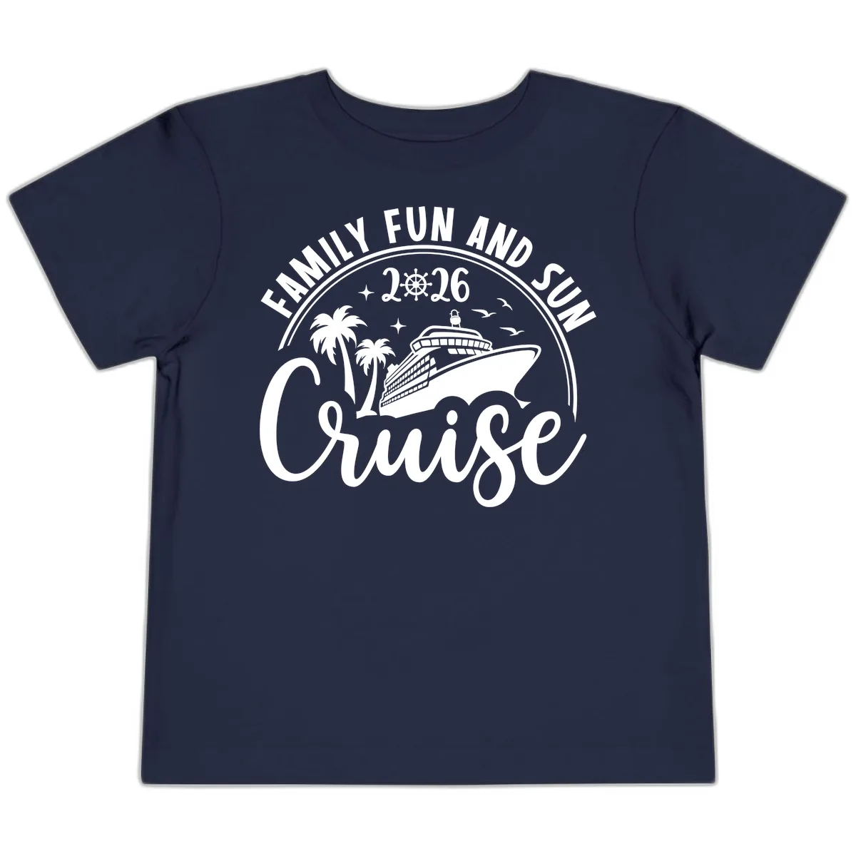 Family Fun and Sun Cruise 2026 Vacation Toddler T-Shirt in Navy