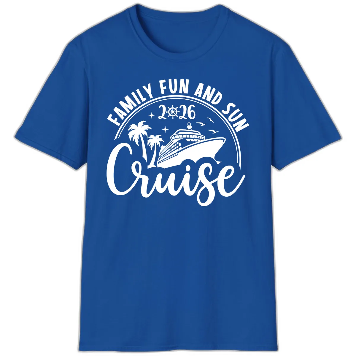 Family Fun and Sun Cruise 2026 Vacation T-Shirt in Royal