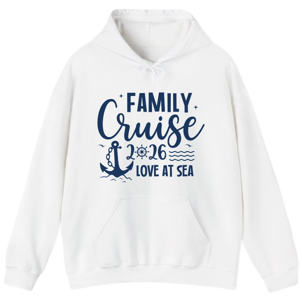 Family Cruise 2026 Love at Sea Vacation Apparel Hoodie in White