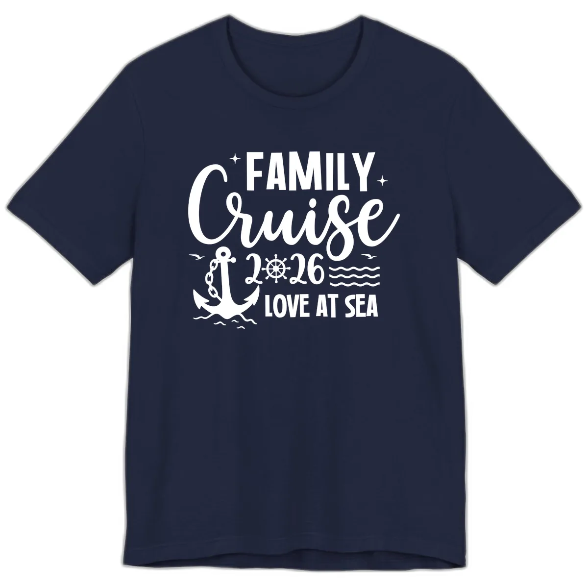 Family Cruise 2026 Love at Sea Vacation Apparel Premium T-Shirt in Navy