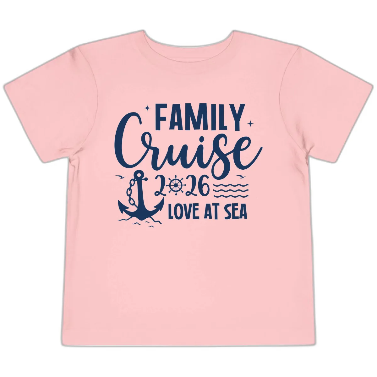 Family Cruise 2026 Love at Sea Vacation Apparel Toddler T-Shirt in Pink