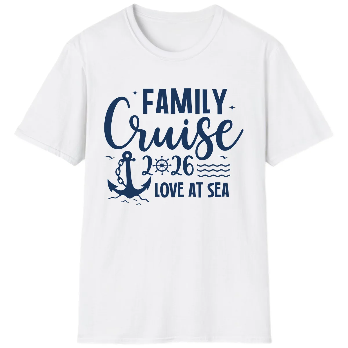 Family Cruise 2026 Love at Sea Vacation Apparel T-Shirt in White